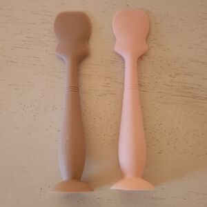 Brown and Pink Silicone diaper cream spatula